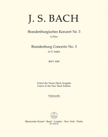 Brandenburgisches Konzert G-Dur Nr.4 BWV1049 fr Orchester Violoncello (Ripieno)