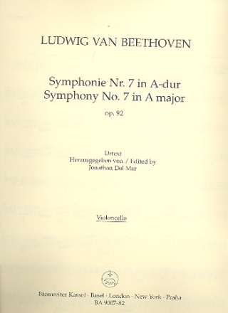 Sinfonie A-Dur Nr.7 op.92 fr Orchester Violoncello