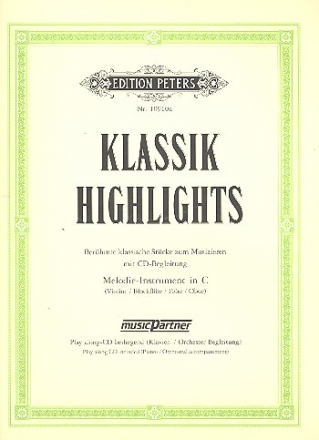 Klassik Highlights Band 1 (+CD) fr Melodieinstrument in C (Violine/Flte/Oboe/Blockflte)