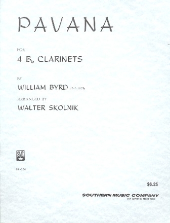 Pavana for 4 clarinets (tttt),  score and parts