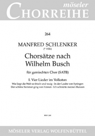 4 Lieder im Volkston fr gem Chor a cappella Partitur