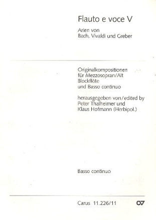 Flauto e voce Band 5 fr Mezzosopran/Alt, Blockflte und Bc Basso continuo