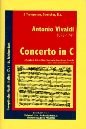 Concerto C-Dur RV537 fr 2 Trompeten, Streicher und Cembalo Partitur und Stimmen