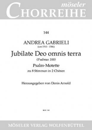 Jubilate deo omnis terra fr 8 stimmen in 2 Chren Partitur