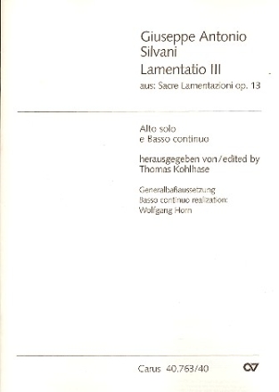 Lamentatio 3 fr Alt und Bc