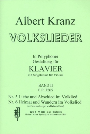 Volkslieder Band 2 fr Gesang, Violine und Klavier