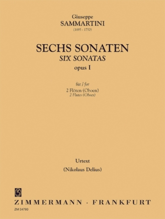 6 Sonaten op.1 fr 2 Flten (Oboen) Spielpartitur