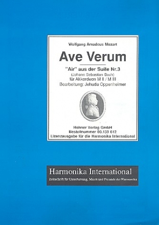 Ave Verum (Mozart) / Air aus der Suite Nr.3 (Bach) fr Akkordeon M2/M3