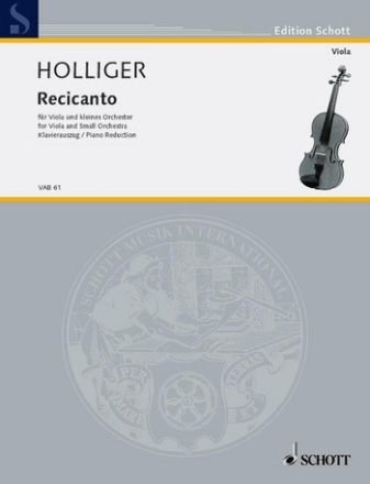 Recicanto fr Viola und kleines Orchester Klavierauszug mit Solostimme