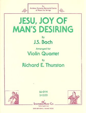 Jesu Joy of Man's Desiring for violin quartet