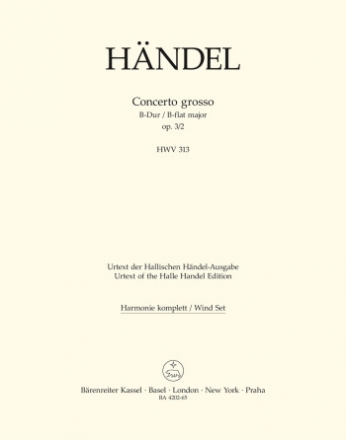 Concerto grosso B-Dur op.3,2 HWV313 fr Orchester Harmonie