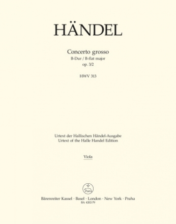 Concerto grosso B-Dur op.3,2 HWV313 fr Orchester Viola