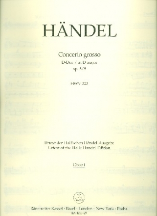 Concerto grosso D-Dur op.6,5 HWV323 fr Orchester Oboe 1