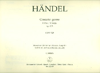 Concerto grosso D-Dur op.6,5 HWV323 fr Orchester Cembalo