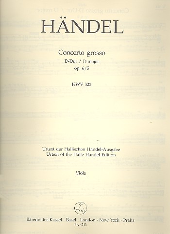 Concerto grosso D-Dur op.6,5 HWV323 fr Orchester Viola