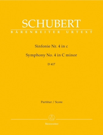 Sinfonie c-Moll Nr.4 D417 fr Orchester Partitur