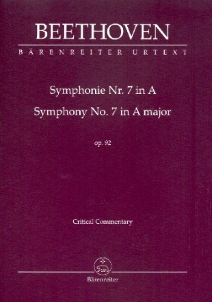 Sinfonie A-Dur Nr.7 Op.92 fr Orchester kritischen Bericht