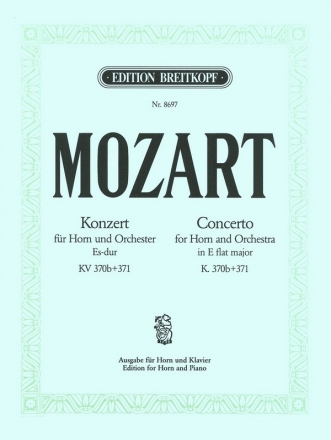 Konzert Es-Dur fr Horn und Orchester KV370b und KV371 fr Horn und Klavier Levin, Robert D., Ed