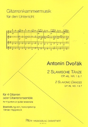 2 slawische Tnze op.46.1 und op.46,7 fr 4 Gitarren (Gitarrenensemble) Partitur und Stimmen