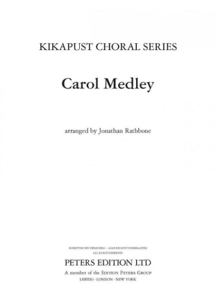 Carol Medley for mixed chorus (SATB) a cappella Score