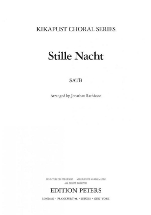 Stille Nacht for mixed chorus a cappella Score