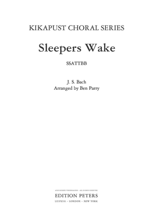 Sleepers wake for mixed chorus (SSATTBB) a cappella Score