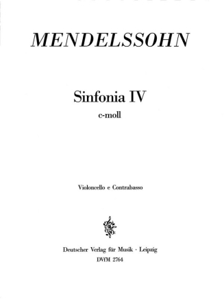 Sinfonia c-Moll Nr.4 (Jugendsinfonie Nr.4) fr Streichorchester Cello / Bass