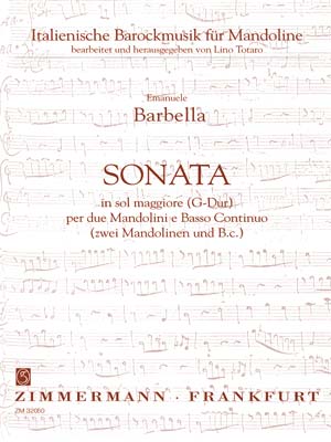 Sonata G-Dur fr 2 Mandolinen und BC Italienische Barockmusik Totaro, Lindo,  ed