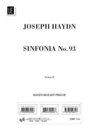 SINFONIE D-DUR NR.93 HOB.I:93 FUER ORCHESTER,  VIOLINE 2