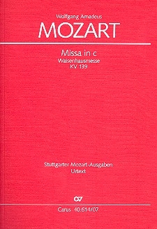 Missa c-Moll KV139 fr Soli (SATB), Chor und Orchester Studienpartitur