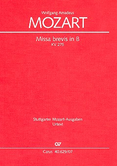 Missa brevis B-Dur KV275 fr Soli (SATB), Chor, 2 Violinen und Bc Studienpartitur