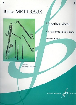 30 petites pieces pour clarinette en sib et piano Verdier, Jean-Fr., ed