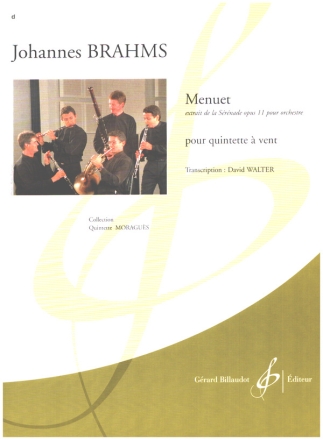 Menuet (extrait de la serenade op.11 pour orchestre pour flute, hautbois, clarinette, cor et bassoon partition et parties