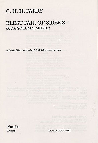 Blest Pair of Sirens for mixed chorus (ssaattbb) and orchestra vocal score