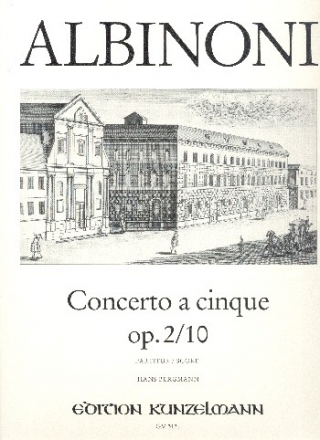 Concerto a cinque C-Dur op.2,10 fr Violine und Streichorchester Partitur