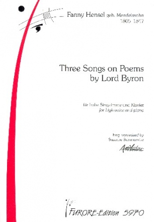 3 Songs on Poems by Lord Byron for high voice and piano score