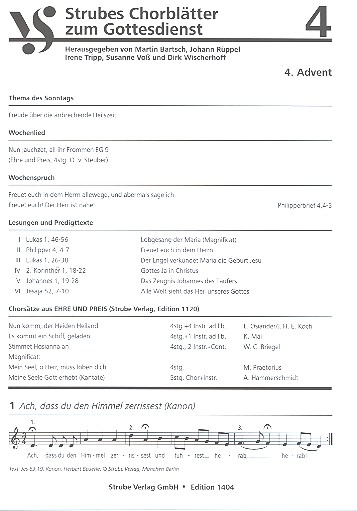 Strubes Chorbltter zum Gottesdienst Nr.4 4.Advent