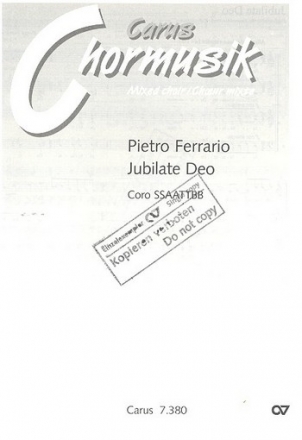 Jubilate Deo fr gem Chor (SSAATTBB) a cappella,  Chorpartitur