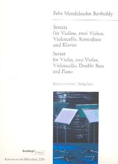 Sextett op.110 fr Violine, 2 Violen, Violoncello, Kontrabass und Klavier Streicherstimmen