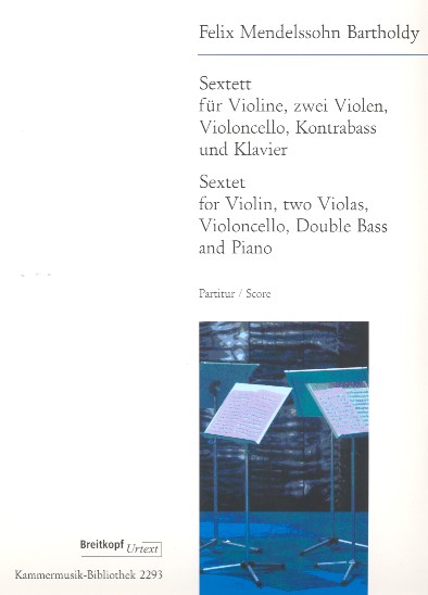 Sextett op.110 fr Violine, 2 Violen, Violoncello, Kontrabass und Klavier Partitur (= Klavierstimme)