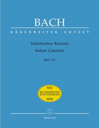 Italienisches Konzert BWV971 fr Klavier Neuausgabe 03/06 mit Fingrstzen