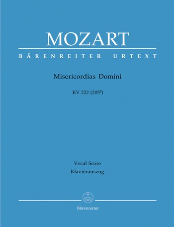 Misericordias Domini KV222 (205a) fr gem Chor, Streicher und Bc Klavierauszug