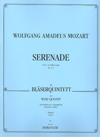 Serenade Es-Dur KV375 fr Flte, Oboe, Klarinette, Horn und Fagott Partitur