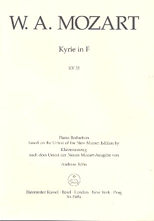 Kyrie F-Dur KV33 fr gem Chor und Orchester,  Klavierauzug