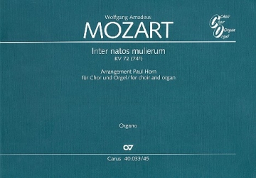 Inter natos mulierum KV72 fr gem Chor und Orgel,  Orgel