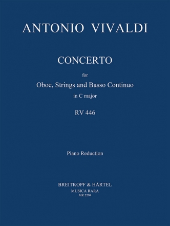 Concerto C major RV446 for oboe, strings and bc for oboe and piano