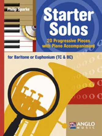 Starter Solos (+Online-Audio) for baritone (euphonium) and piano (treble celf and bass clef)