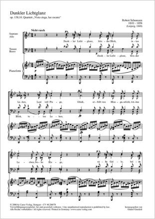 Dunkler Lichterglanz op.138,10 fr SATB (oder gem Chor) und Klavier Partitur