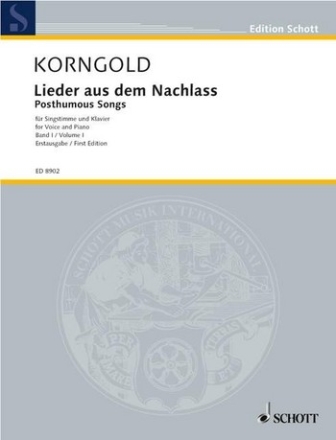 Lieder aus dem Nachlass Band 1 fr Gesang und Klavier