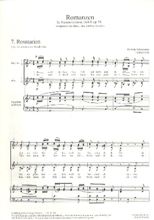 Romanzen op.91 Band 2 fr Frauensimmen und Klavier Partitur (dt)